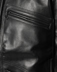 Leather Blouson Jacket - Black