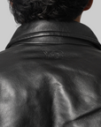 Leather Blouson Jacket - Black