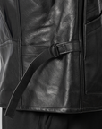 Leather Blouson Jacket - Black