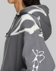 X CHITO Graphic French Terry Zip Hoodie - Grey