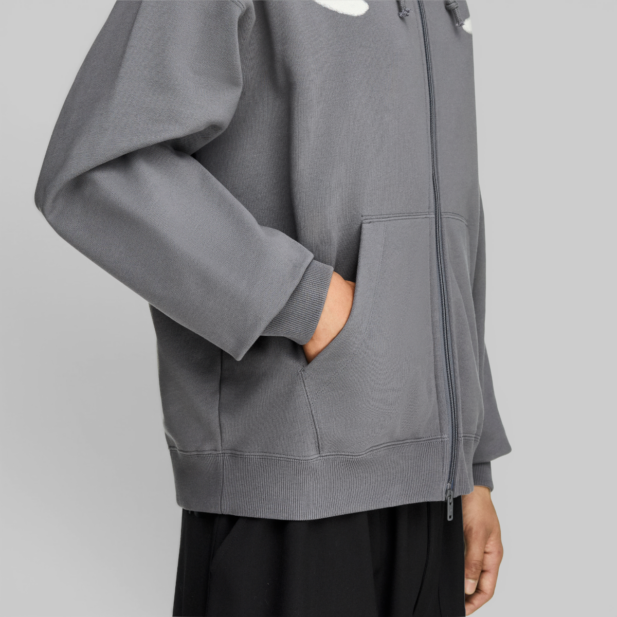 X CHITO Graphic French Terry Zip Hoodie - Grey