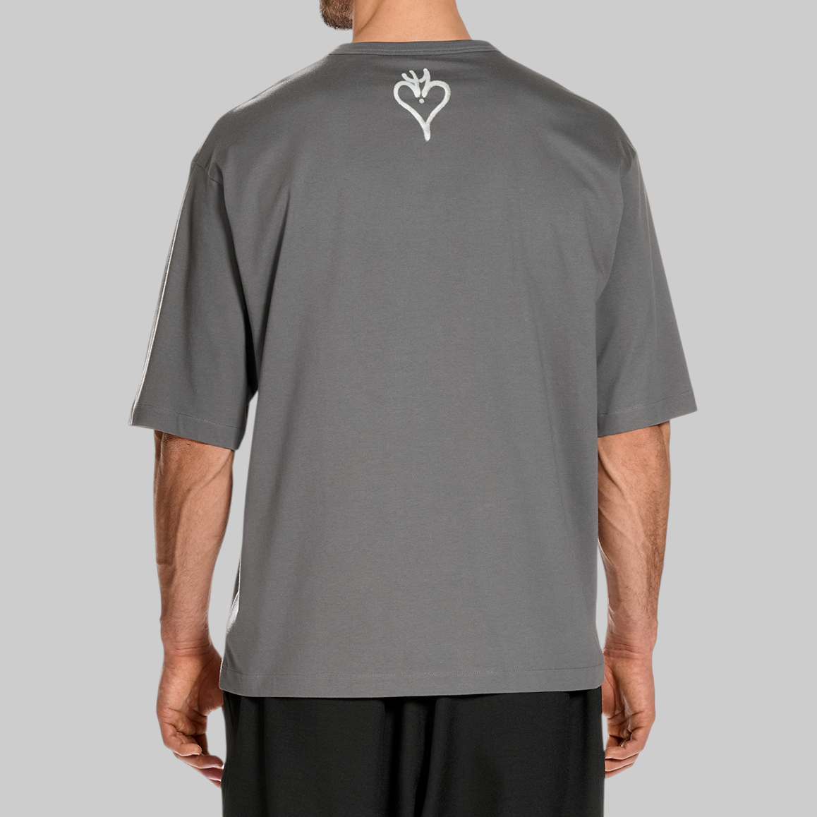 X CHITO Skull Graphic T-Shirt - Grey