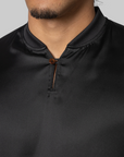Liquid Logo Satin Jersey - Black