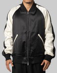 Liquid Logo Graphic Satin Souvenir Jacket - Black
