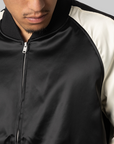 Liquid Logo Graphic Satin Souvenir Jacket - Black