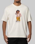 Folk Fitted Bear T-Shirt - Unbleached Cotton