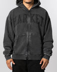 Shadow Arc Full Zip Hoodie - Washed Black