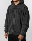 Shadow Arc Full Zip Hoodie - Washed Black