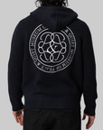 Symbol Mohair Zip-Up Cardigan Hoodie - Navy