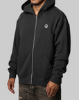Wordmark Zip up Hoodie - Black