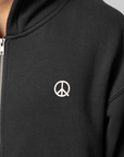 Wordmark Zip up Hoodie - Black