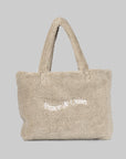 Wordmark Sherpa Tote Bag - Beige