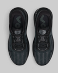 A pair of Nike Air Force 1 Ultra sneakers in black and dark gray, shown from a top-down view on a light gray background.