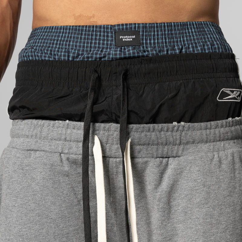 Retro 3 Layered Sweatpant - Melange Grey