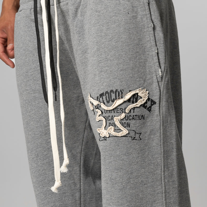 Retro 3 Layered Sweatpant - Melange Grey