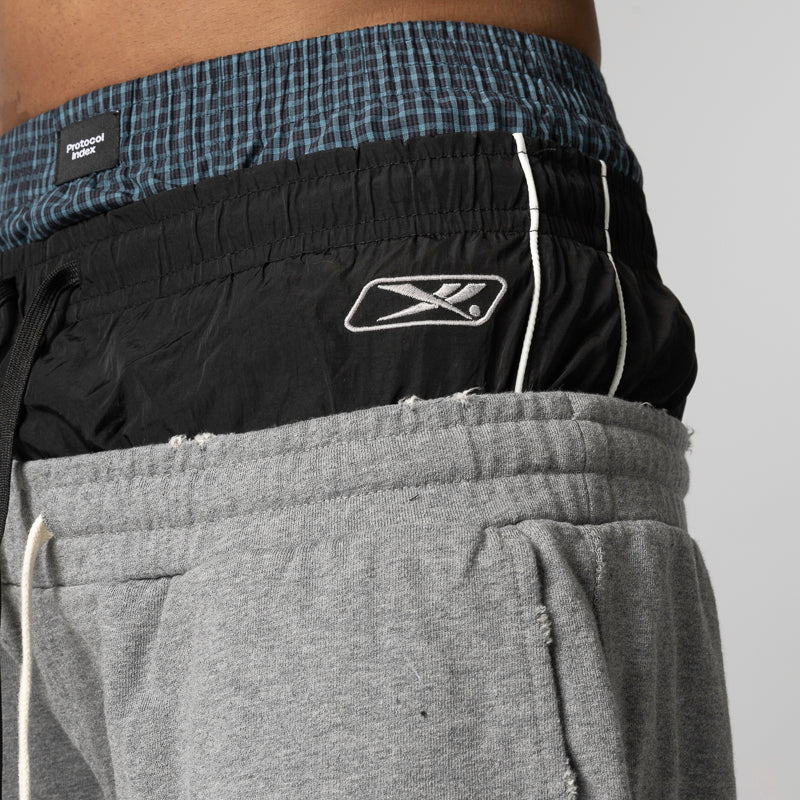 Retro 3 Layered Sweatpant - Melange Grey