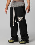 Retro 3 Layered Sweatpant - Black