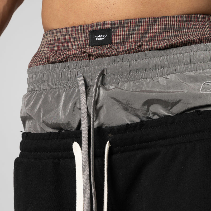 Retro 3 Layered Sweatpant - Black