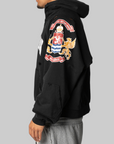 London Reconstructed Folded Zip Hoodie - Black