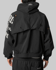 Paris Reconstructed Folded Zip Hoodie - Black