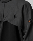 Paris Reconstructed Folded Zip Hoodie - Black