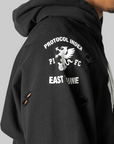 London Reconstructed Folded Zip Hoodie - Black