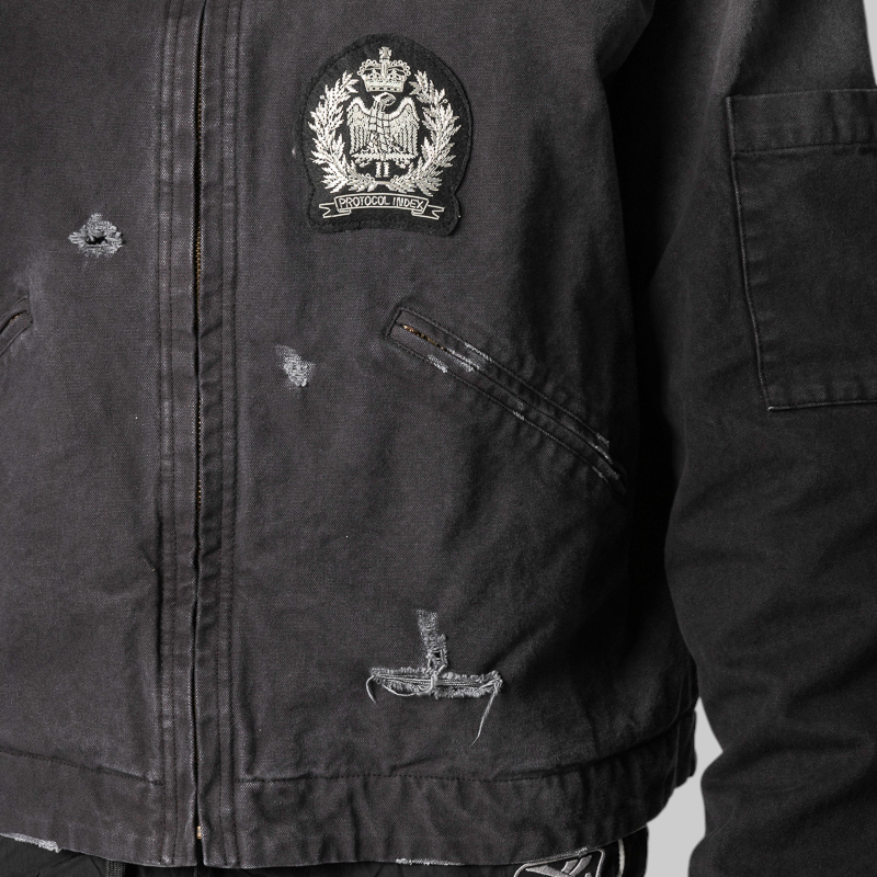 Studded Work Jacket - Black