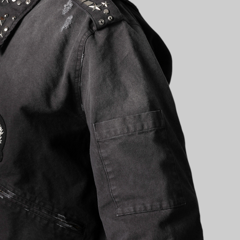 Studded Work Jacket - Black