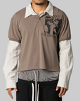 Layered Polo Shirt - Taupe
