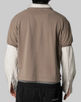 Layered Polo Shirt - Taupe