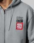 Crew Zip Thru - Blue Grey