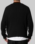 Big Rib Knit Cardigan - Black
