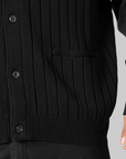 Big Rib Knit Cardigan - Black