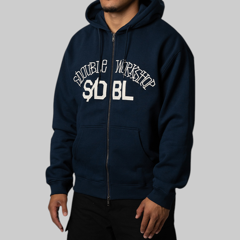 Chuck Fleece Zip Hoodie - Navy