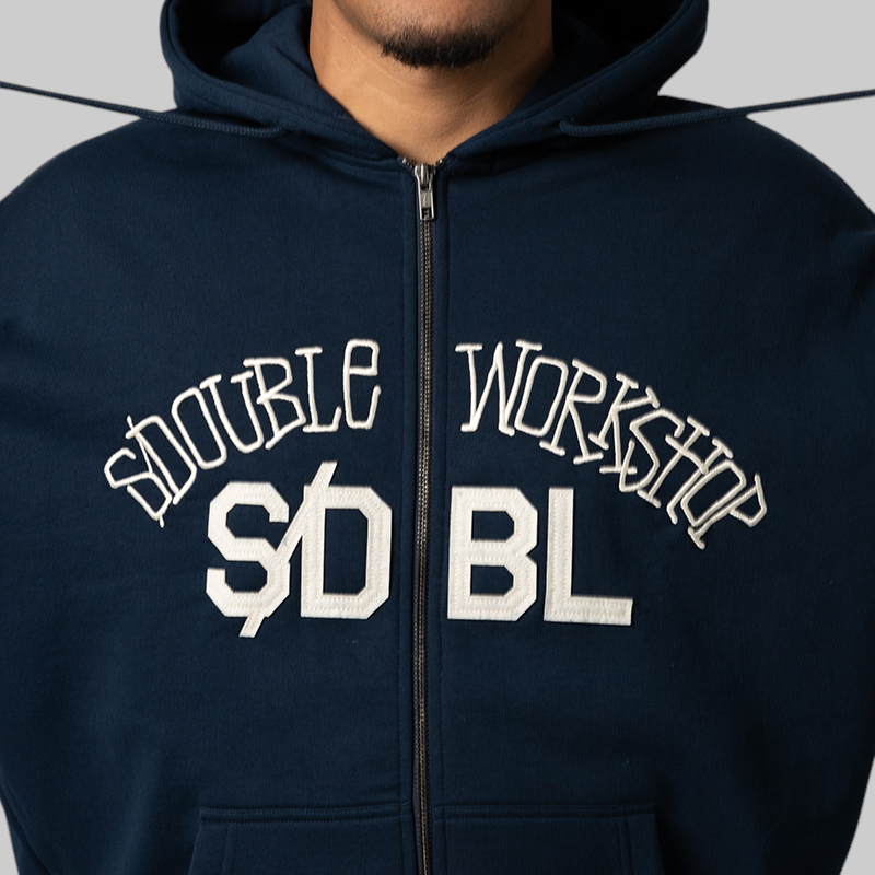 Chuck Fleece Zip Hoodie - Navy