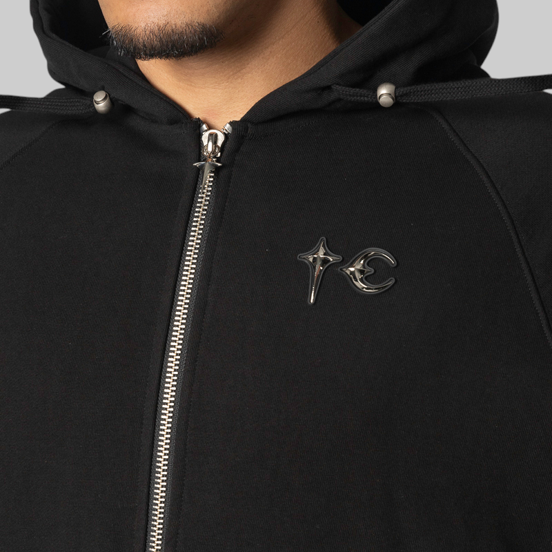 Iron Steel Focus Zip-Up Hoodie - Black