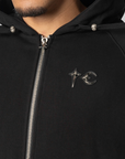 Iron Steel Focus Zip-Up Hoodie - Black