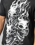 Three Riding Skull Dirt T-Shirt - Black