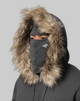 Fur Masked Hoodie - Dark Grey