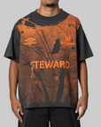 Steward Vest T-Shirt - Dark Grey/Orange