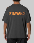 Steward Vest T-Shirt - Dark Grey/Orange