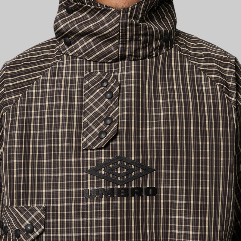 Check Smock Anorak - Beige Dark Brown
