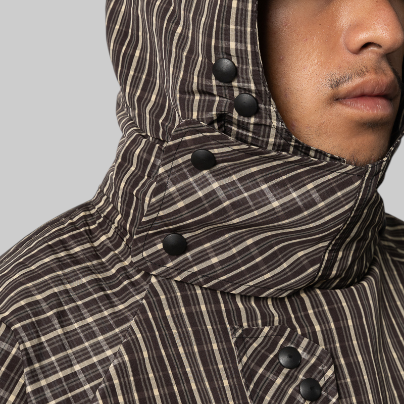 Check Smock Anorak - Beige Dark Brown