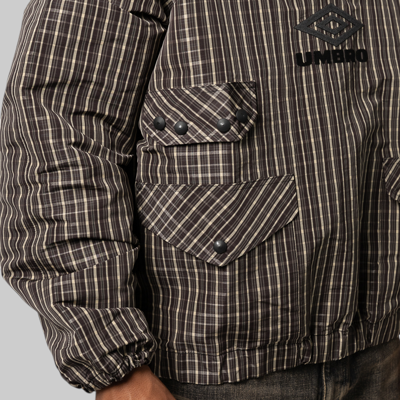 Check Smock Anorak - Beige Dark Brown