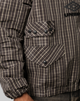 Check Smock Anorak - Beige Dark Brown