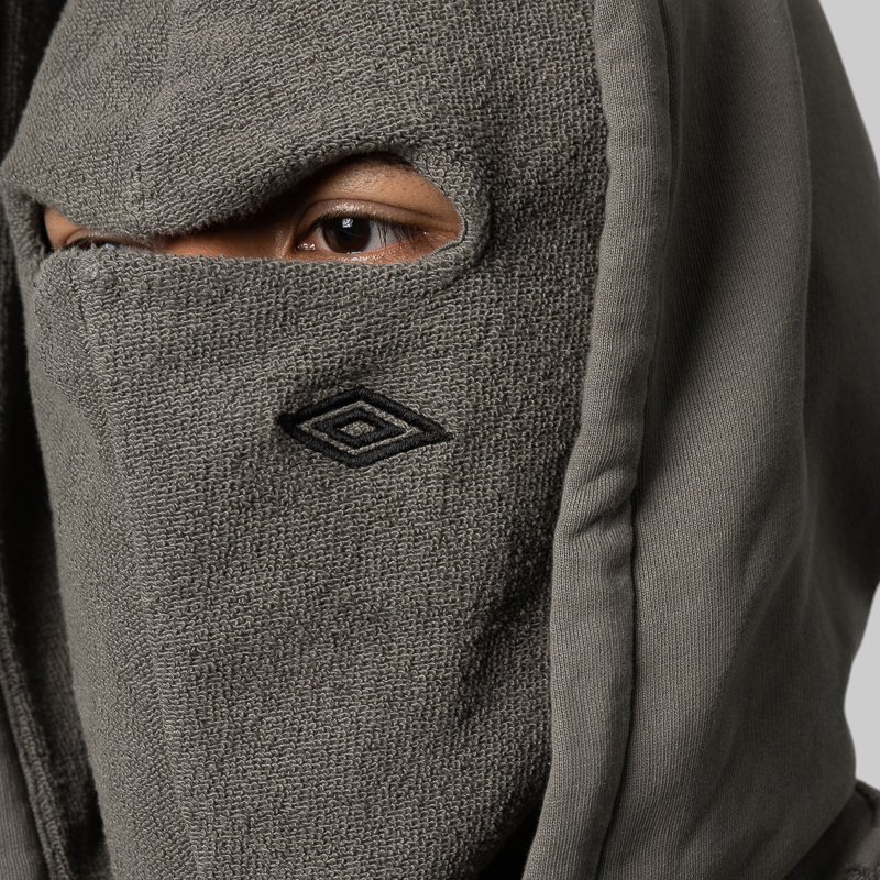 Royal Arms Zip Masked Hoodie - Smock Grey