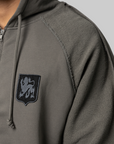 Royal Arms Zip Masked Hoodie - Smock Grey