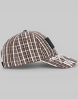 Check Hazard Cap - Beige Dark Brown