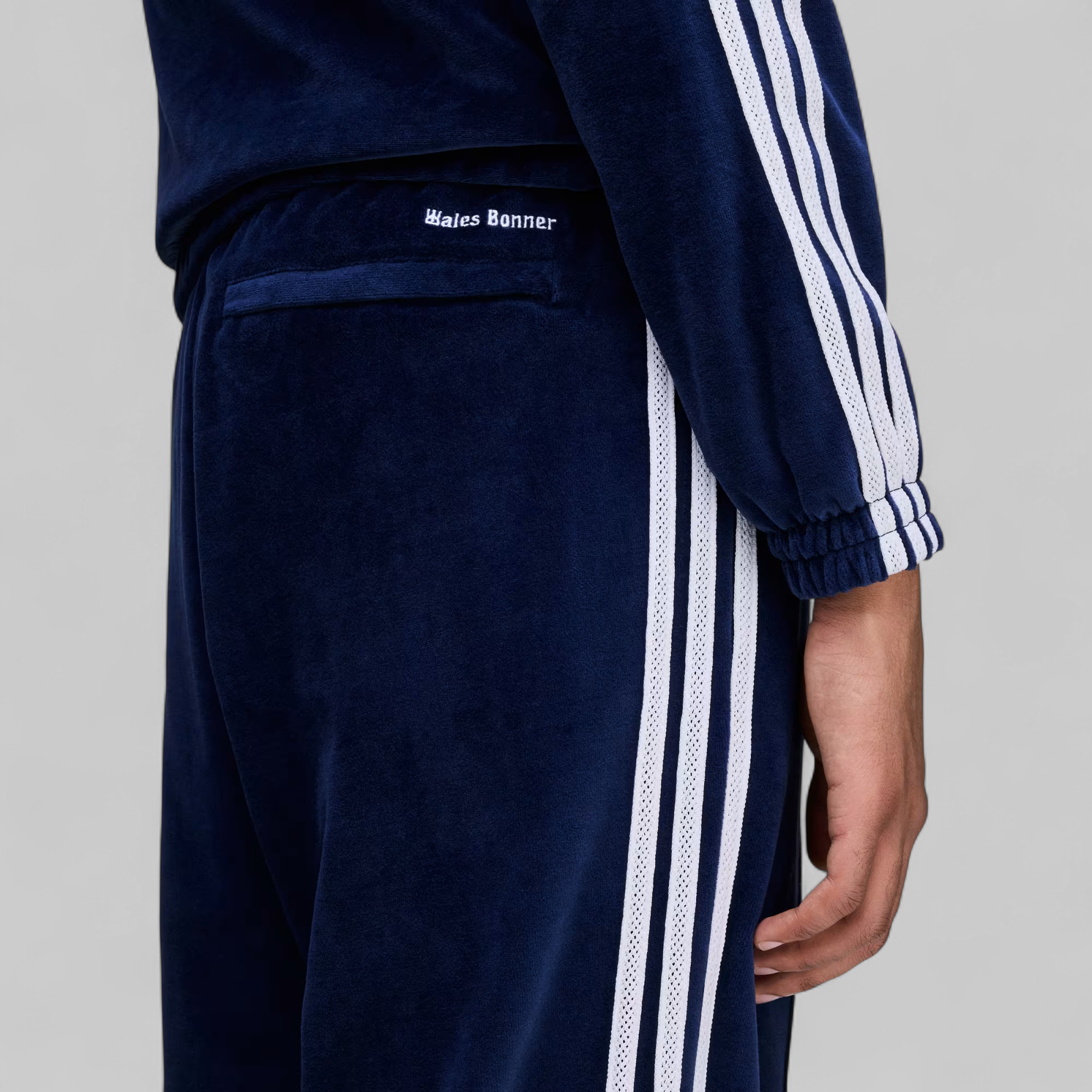 X Wales Bonner Velour Trackpant - Collegiate Navy