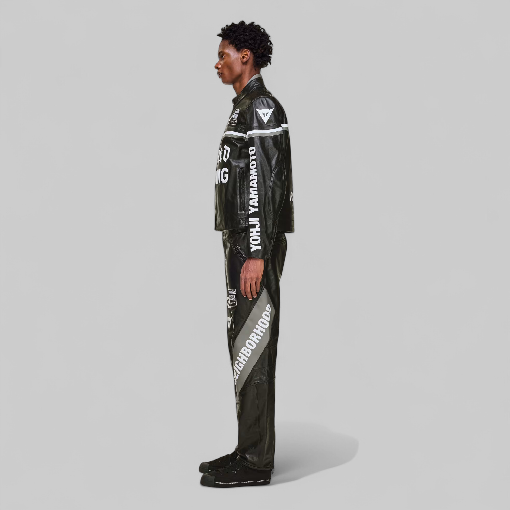 X Neighborhood X Dainese Leather Racer Jacket - Black